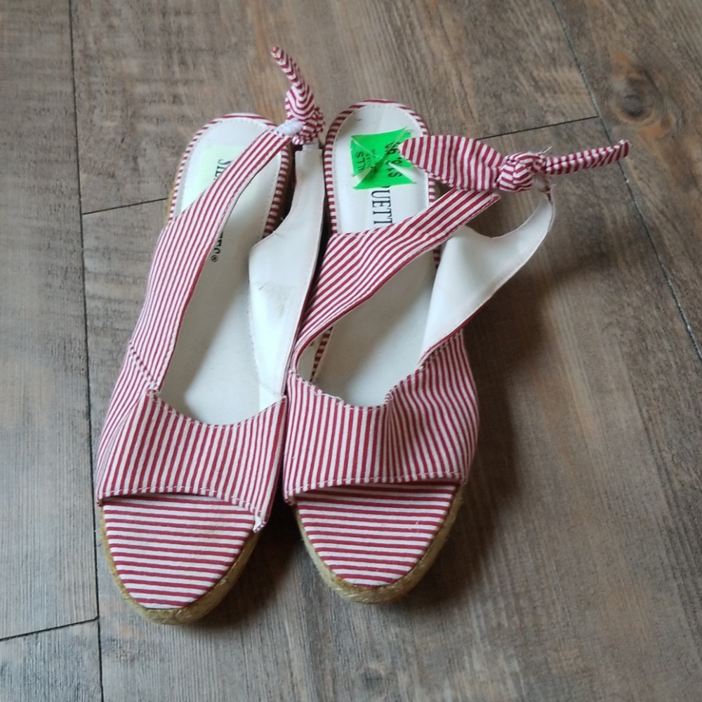 Red ans White Striped wedges